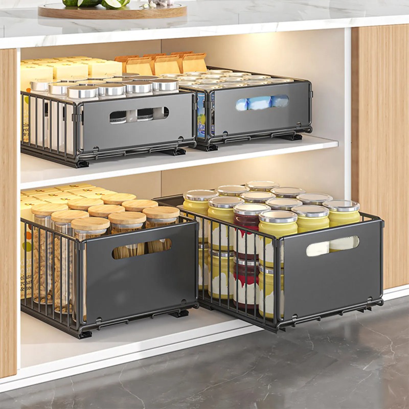 Drawer Slide Pair - 1 stks keukenopbergrek met schuifrails uittrekbare