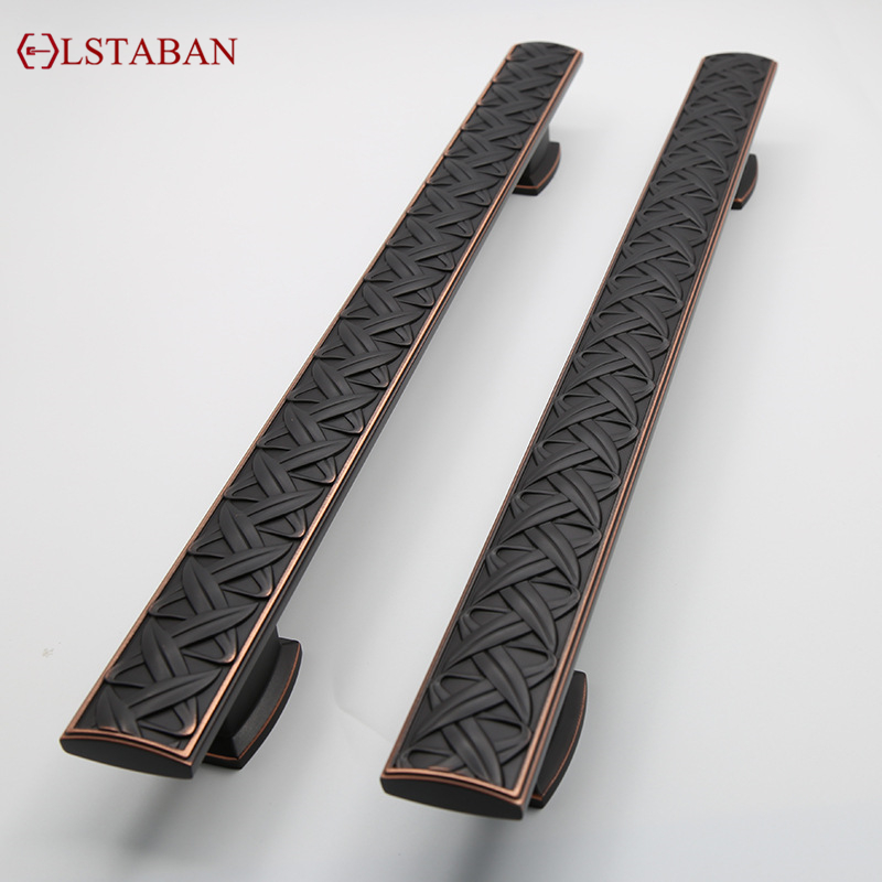 Furniture Hardware Black - LSTABAN Moderne Nordic Zwart Patroon Deurklink