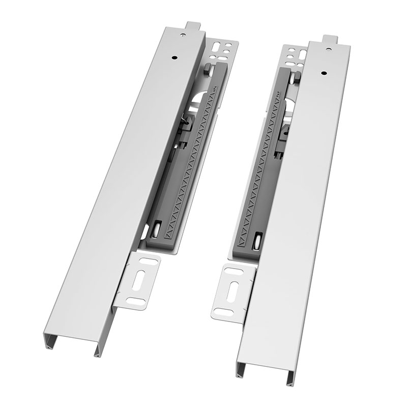 Drawer Slide Pair - Push-to-open 1 paar onderbouw ladegeleiders bodemondersteuning