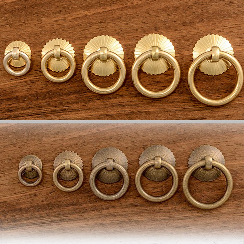 Drawer Pull Gold - Vintage Messing Kast Ring Knoppen Pulls