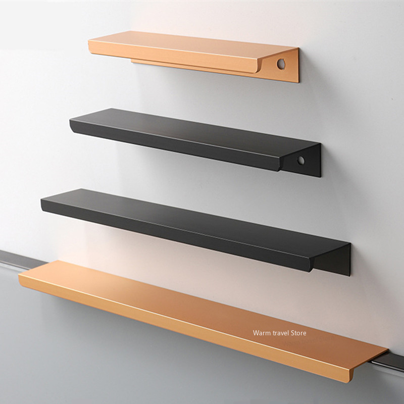 Drawer Pull Gold - Verlengde ladekastgrepen Deurrandgreep Zwart Goud Garderobeladegrepen