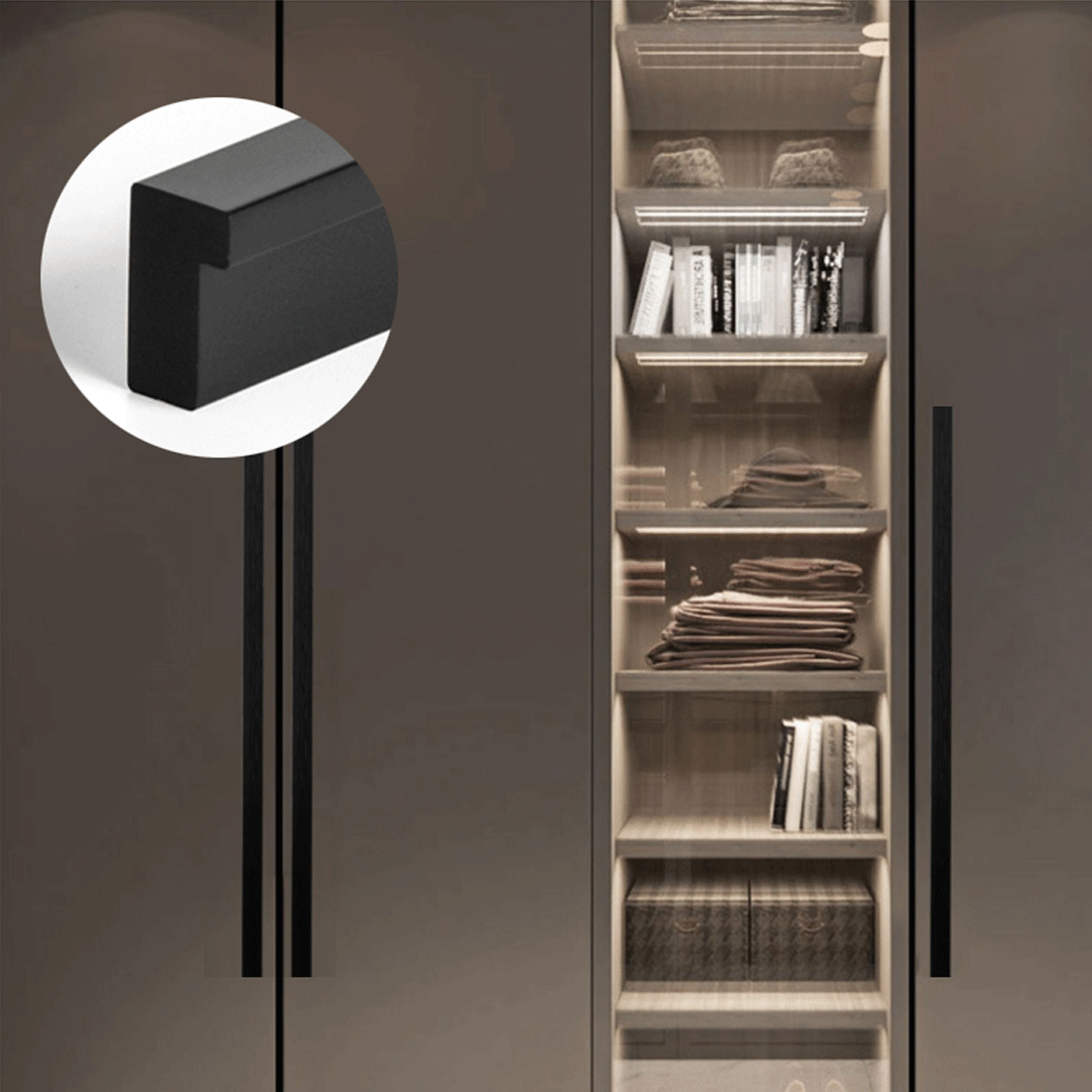 Furniture Hardware Black - Yutoko american black long cabinet handvat