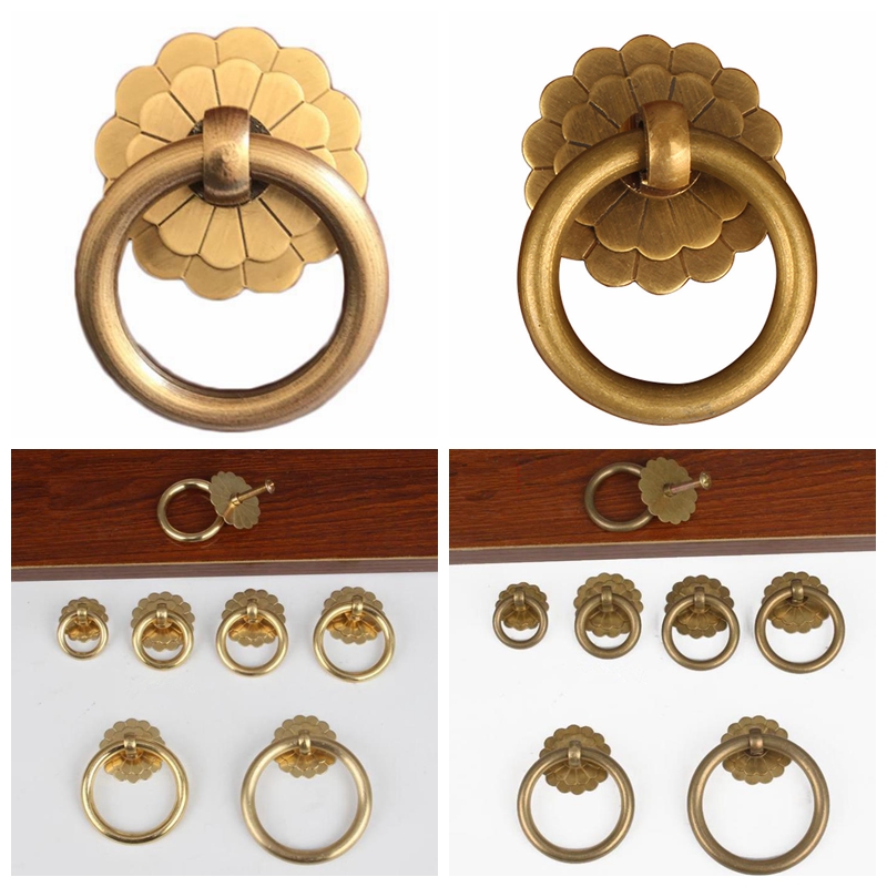 Drawer Pull Gold - Antiek Messing Kast Ring Knoppen Trekt