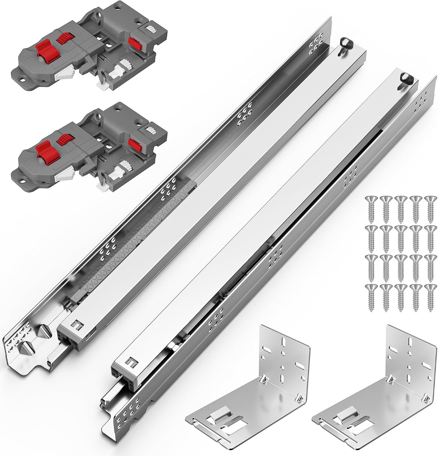 Drawer Slide Pair - 21 inch onderbouw soft-close ladegeleiders, volledige