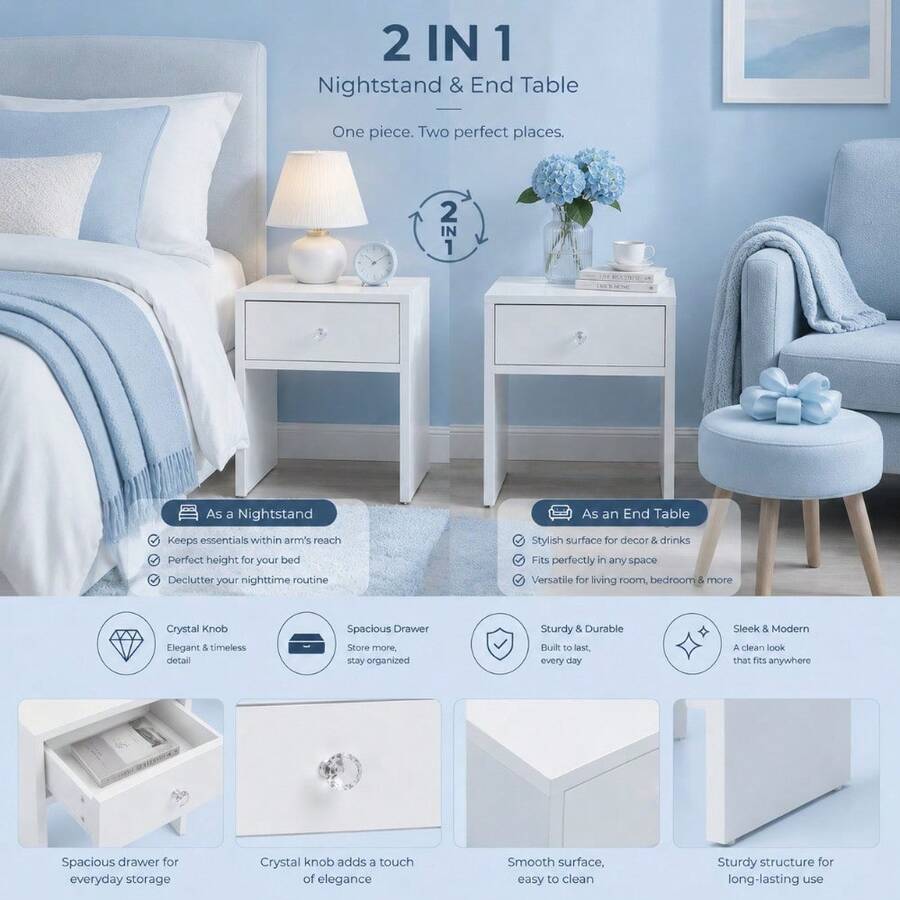 2-in-1 opbergkruk & nachtkastj - Furniture Hardware Restoration recensie en prijs