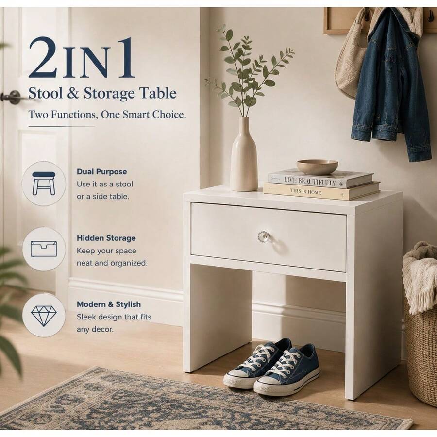 2-in-1 opbergkruk & nachtkastj - Furniture Hardware Restoration recensie en prijs