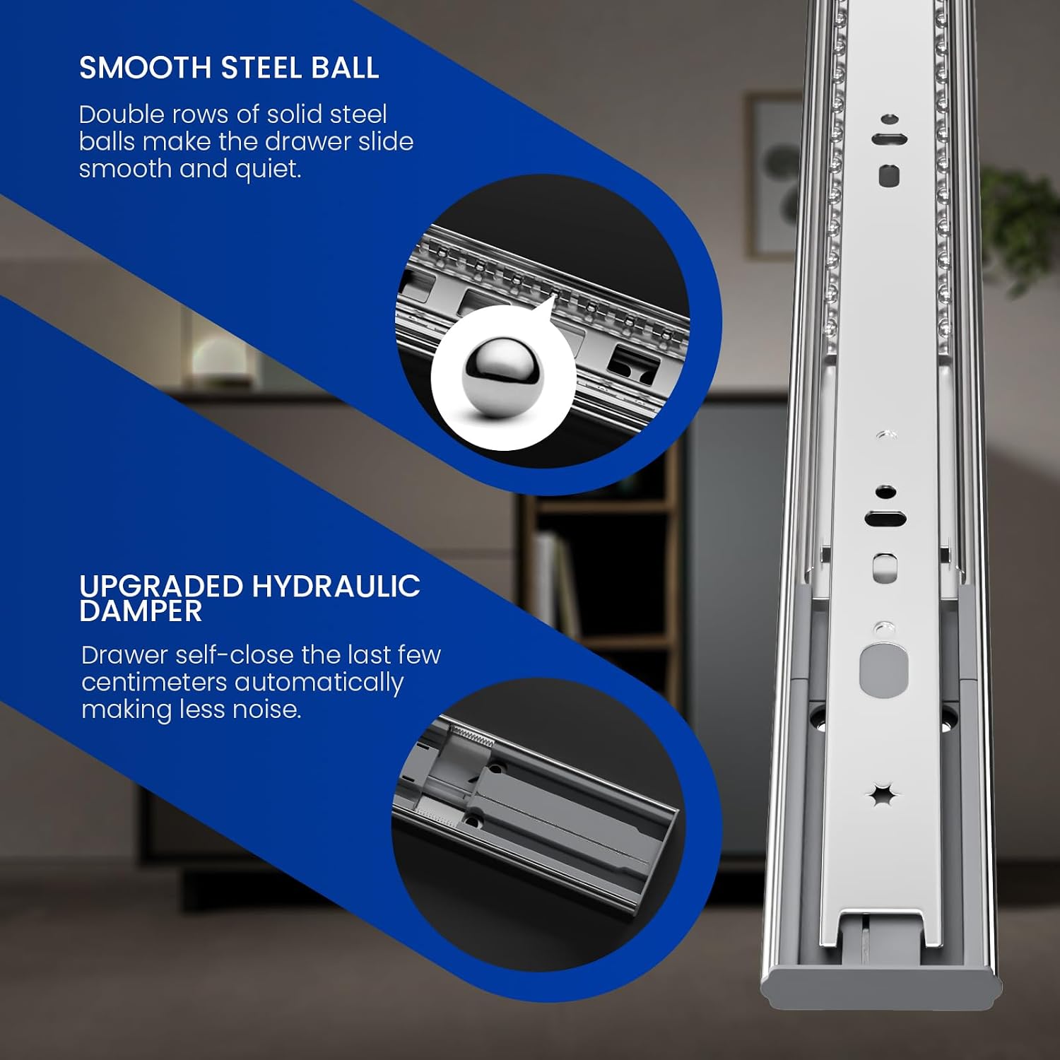 22 inch zijmontage soft-close  - Drawer Slide Pair recensie en prijs