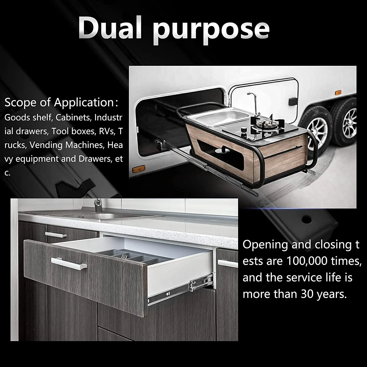 170 lbs 1 paar met vergrendeli - Drawer Slide Pair recensie en prijs